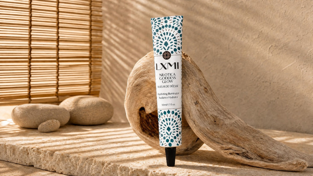 Nilotica Goddess Glow, LXMI's silicone-free glow cream