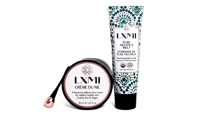 LXMI AM/PM Kit with a full-size Pure Nilotica Melt and Crème du Nil moisturizer.