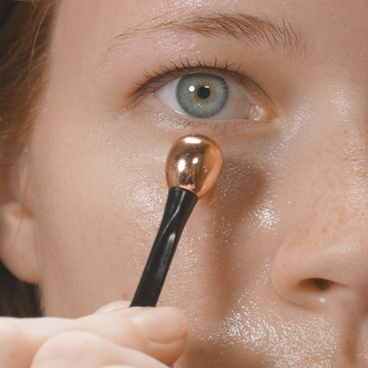 Remedy puffy eyes with lymphatic face massage with LXMI's Copper Wand