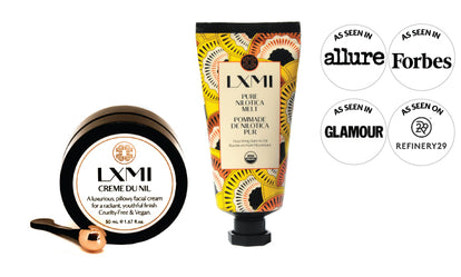 LXMI AM/PM Kit with a full-size Pure Nilotica Melt and Crème du Nil moisturizer.