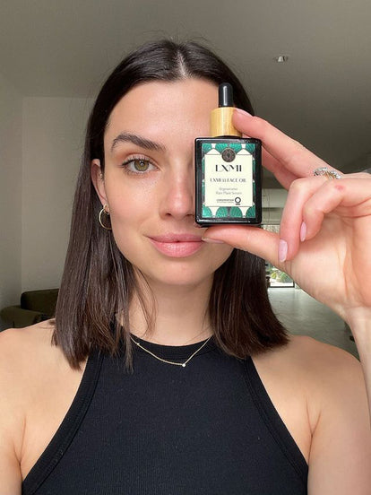 Australian model Nicole Harrison shares how she uses LXMI 33 Face Oil for the perfect glow